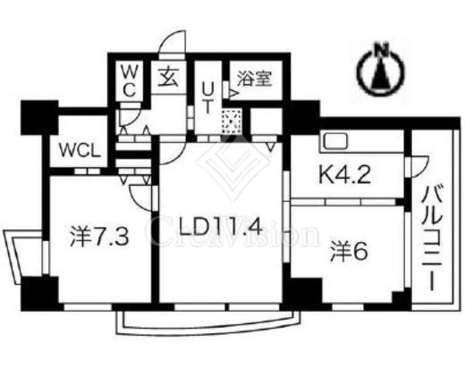 シティコート目黒　2-611号室　間取り