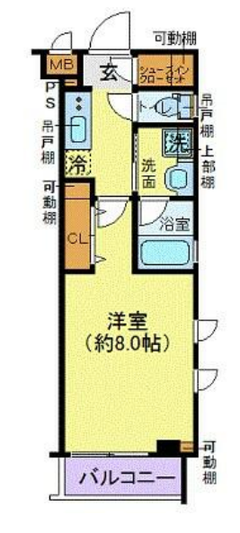 クレイシア祐天寺　209号室　間取り