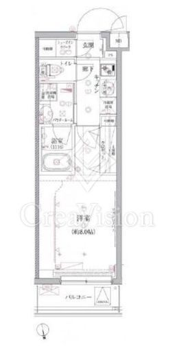 クレイシア祐天寺　208号室　間取り