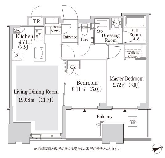 大崎ガーデンレジデンス　802号室　間取り