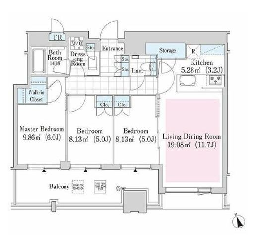 大崎ガーデンレジデンス　2004号室　間取り