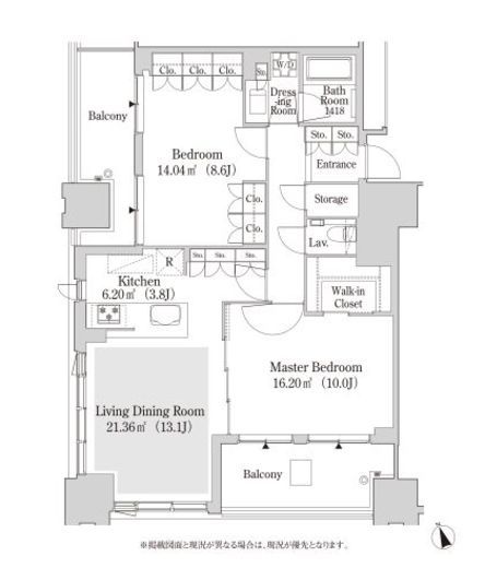 大崎ガーデンレジデンス　913号室　間取り