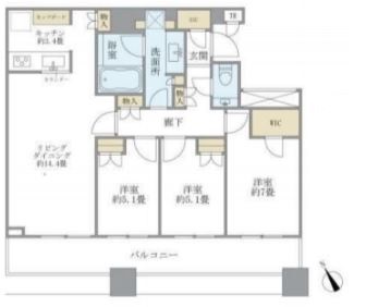 ブリリアタワーズ目黒　1507号室　間取り