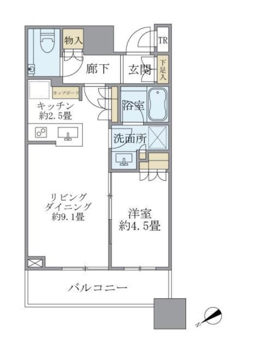 ブリリアタワーズ目黒　1204号室　間取り