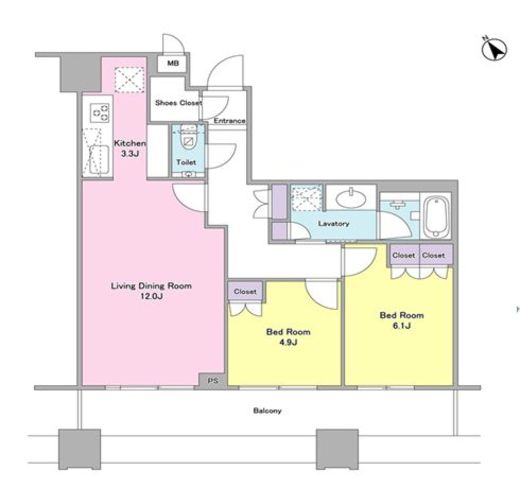 ブリリアタワーズ目黒　N2806号室　間取り