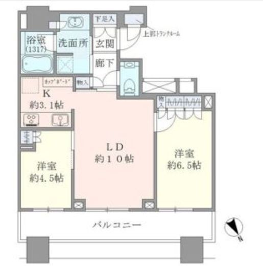ブリリアタワーズ目黒　S1501号室　間取り