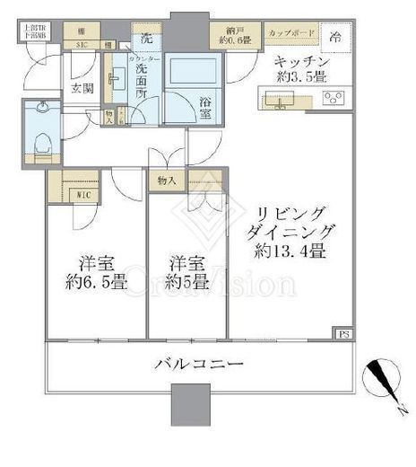 ブリリアタワーズ目黒　S1911号室　間取り
