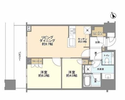 ブリリアタワーズ目黒　S2104号室　間取り