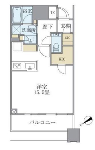 ブリリアタワーズ目黒　S504号室　間取り