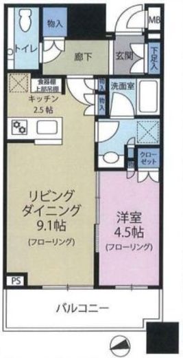 ブリリアタワーズ目黒　S804号室　間取り