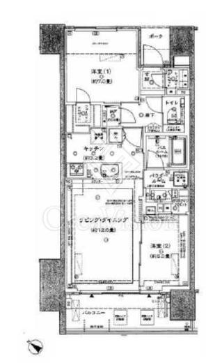 シティハウス中目黒レジデンス　206号室　間取り