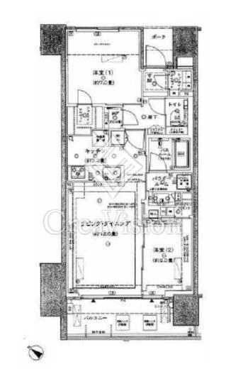 シティハウス中目黒レジデンス　2F2号室　間取り