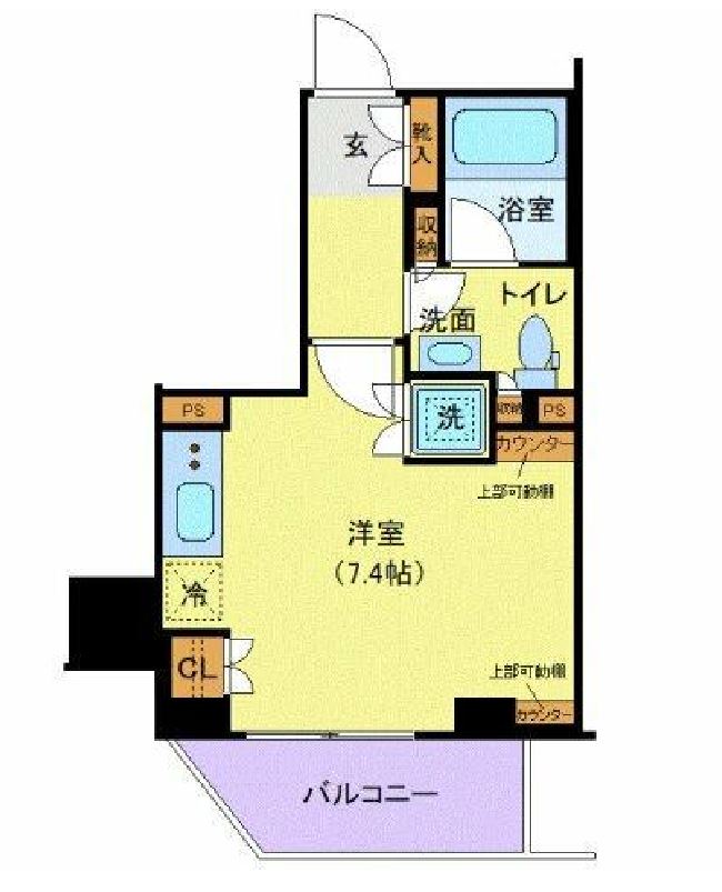 メイクスデザイン芝公園　1102号室　間取り