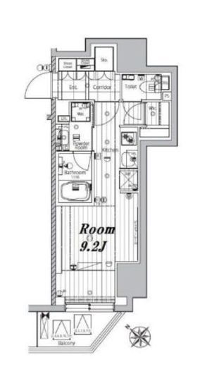 メイクスデザイン芝公園　1003号室　間取り