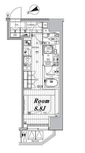 メイクスデザイン芝公園　602号室　間取り
