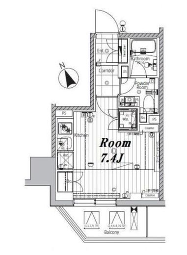 メイクスデザイン芝公園　903号室　間取り