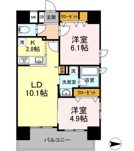 D-room早稲田　1304号室　間取り