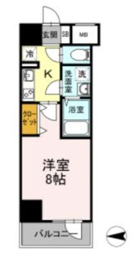 D-room早稲田　504号室　間取り
