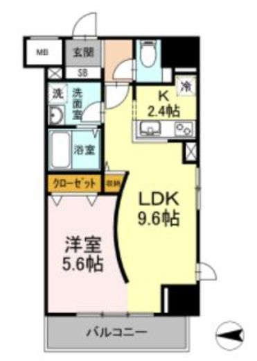 D-room早稲田　605号室　間取り