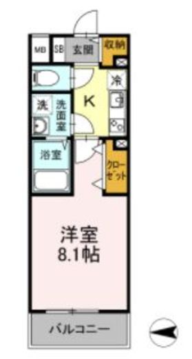 D-room早稲田　803号室　間取り