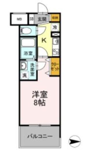 D-room早稲田　808号室　間取り