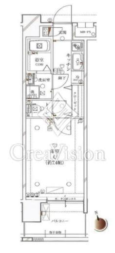 デュアレス早稲田　704号室　間取り
