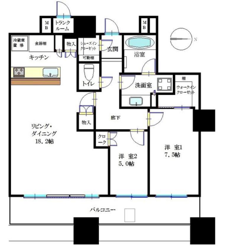パークシティ大崎ザ・タワー　3515号室　間取り
