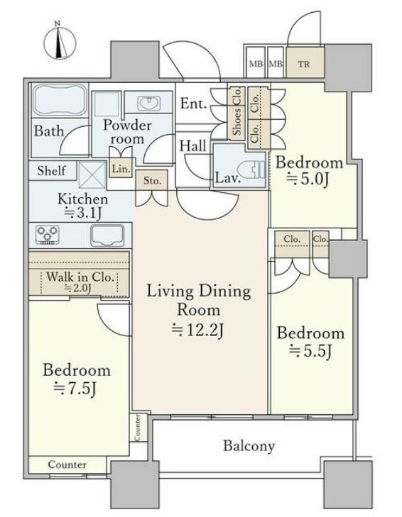 パークシティ大崎ザ・タワー　2110号室　間取り