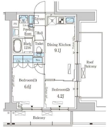 パークアクシス木場キャナルウエスト　1105号室　間取り