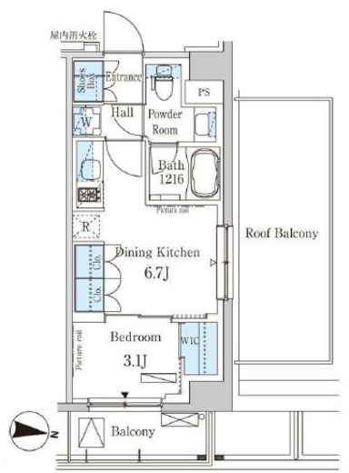 パークアクシス木場キャナルウエスト　1203号室　間取り