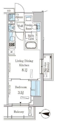 パークアクシス木場キャナルウエスト　201号室　間取り