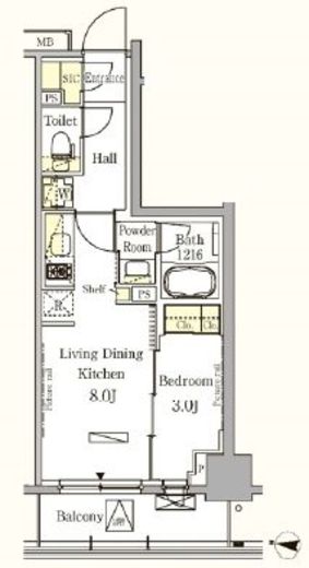 パークアクシス木場キャナルウエスト　303号室　間取り
