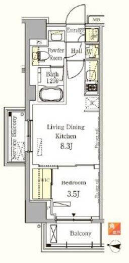 パークアクシス木場キャナルウエスト　408号室　間取り