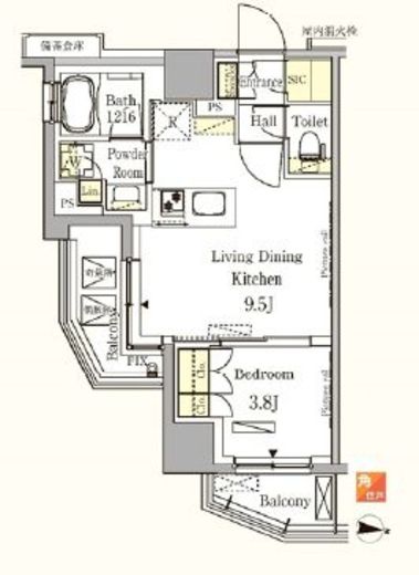 パークアクシス木場キャナルウエスト　516号室　間取り