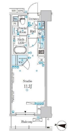 パークアクシス木場キャナルウエスト　905号室　間取り