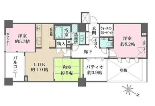 サンクタス築地　1104号室　間取り