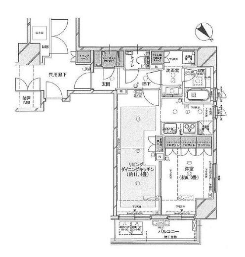 レフィール築地レジデンス　409号室　間取り