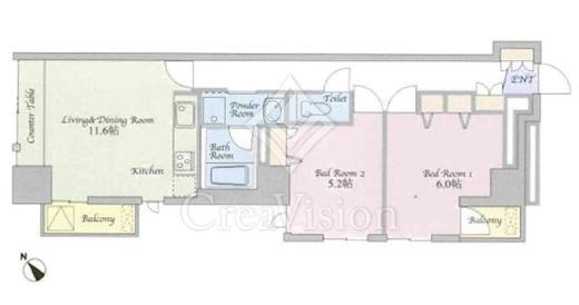 ムルーエ築地　604号室　間取り