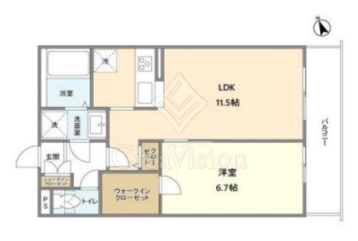 市ヶ谷仲之町ヒルズ　102号室　間取り