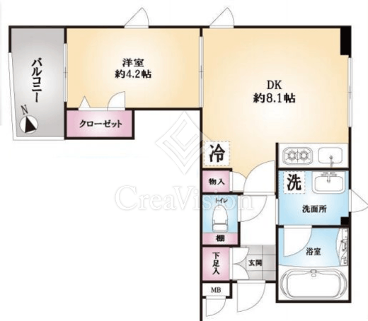 アビテ市ヶ谷仲之町　1002号室　間取り