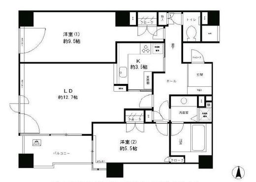 パークサイド・ウイングス　1011号室　間取り