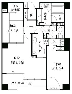 パークサイド・ウイングス　302号室　間取り