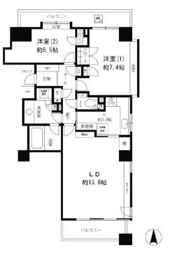 パークサイド・ウイングス　507号室　間取り