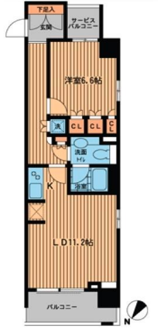 プライムアーバン日本橋横山町　1107号室　間取り