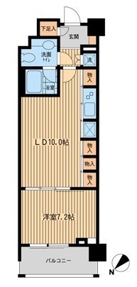 プライムアーバン日本橋横山町　1205号室　間取り