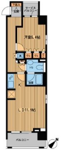 プライムアーバン日本橋横山町　511号室　間取り