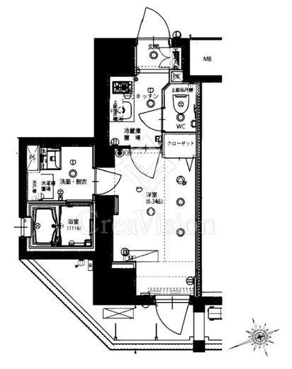 ハーモニーレジデンス五反田　701号室　間取り