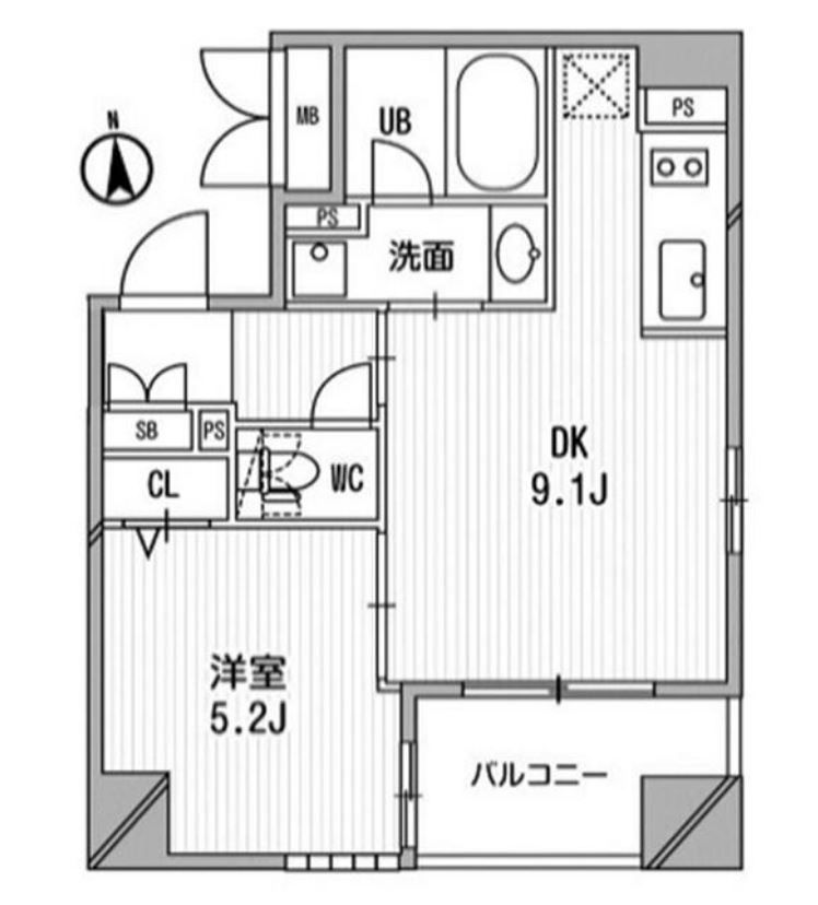 クリオ三田ラ・モード　1105号室　間取り
