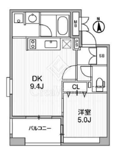 クリオ三田ラ・モード　1101号室　間取り