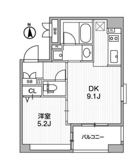 クリオ三田ラ・モード　1105号室　間取り